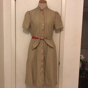 Cute vintage  80s camp khaki dress 5/6